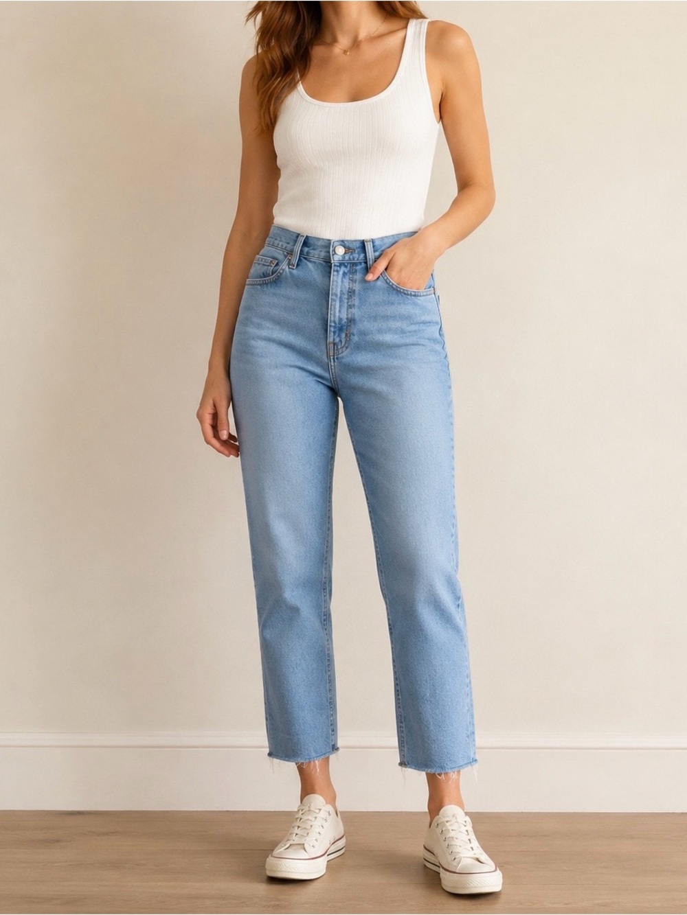 Everlane Light Blue High-Rise ankle jeans
Women's size 30